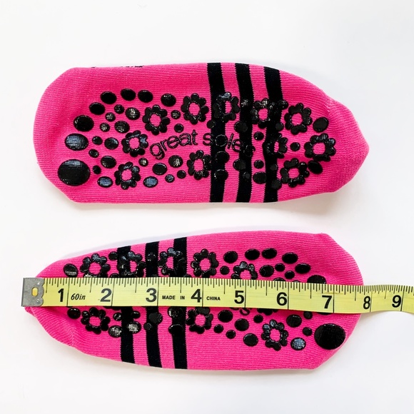 Great Soles Ballet Non Slip Grip Socks for Barre Pilates Yoga Pink Black - Picture 9 of 9